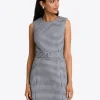 Sadie Belted Shift Dress in Textured Gingham