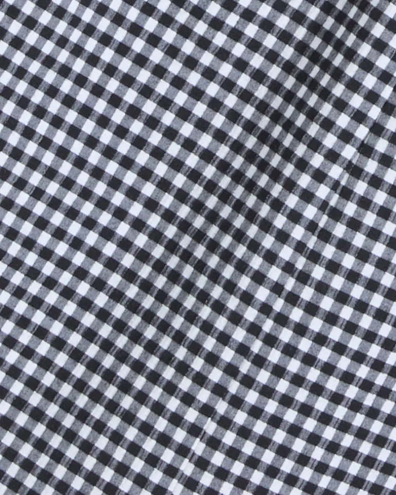 Sadie Belted Shift Dress in Textured Gingham