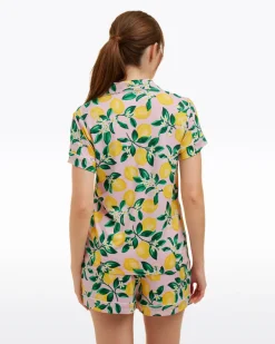 Sara Pajama Set in Pink Lemon Blossom