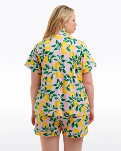 Sara Pajama Set in Pink Lemon Blossom