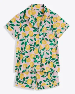 Sara Pajama Set in Pink Lemon Blossom