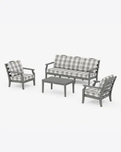Savannah 4-Piece Deep Seating Set with Sofa Buffalo Plaid
