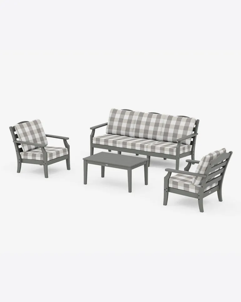 Savannah 4-Piece Deep Seating Set with Sofa Buffalo Plaid