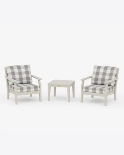 Savannah 3-Piece Deep Seating Set in Buffalo Plaid
