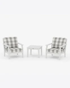 Savannah 3-Piece Deep Seating Set in Buffalo Plaid