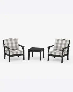 Savannah 3-Piece Deep Seating Set in Buffalo Plaid