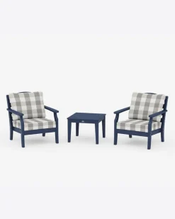 Savannah 3-Piece Deep Seating Set in Buffalo Plaid