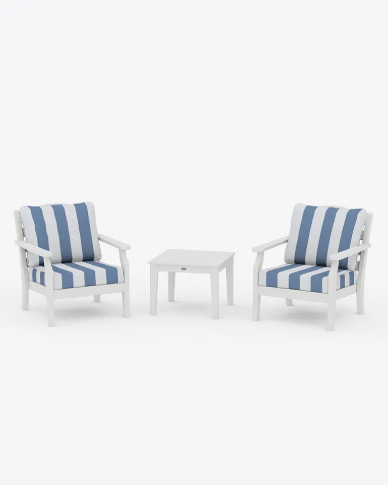 Savannah 3-Piece Deep Seating Set in Cabana Stripe