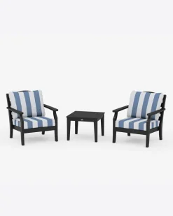 Savannah 3-Piece Deep Seating Set in Cabana Stripe