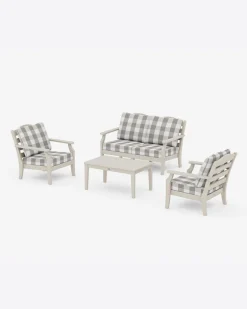 Savannah 4-Piece Deep Seating Set with Loveseat in Buffalo Plaid