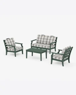 Savannah 4-Piece Deep Seating Set with Loveseat in Buffalo Plaid