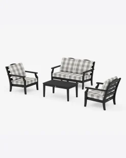 Savannah 4-Piece Deep Seating Set with Loveseat in Buffalo Plaid