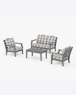 Savannah 4-Piece Deep Seating Set with Loveseat in Buffalo Plaid