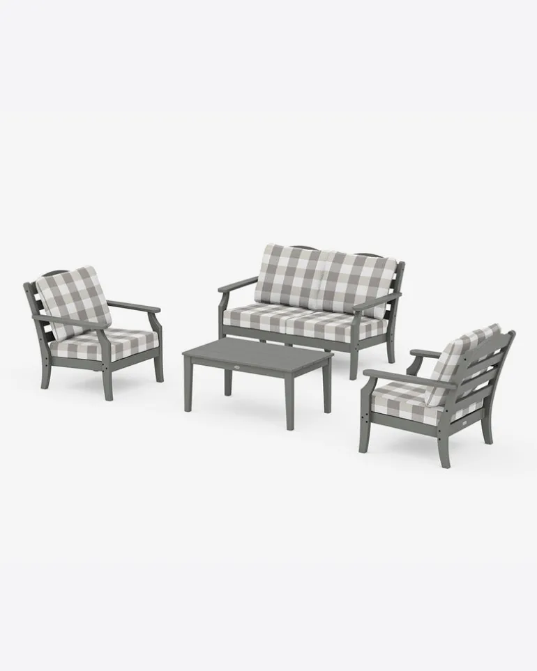 Savannah 4-Piece Deep Seating Set with Loveseat in Buffalo Plaid