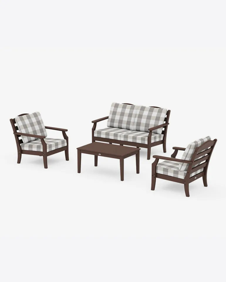Savannah 4-Piece Deep Seating Set with Loveseat in Buffalo Plaid