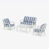 Savannah 4-Piece Deep Seating Set with Loveseat in Cabana Stripe