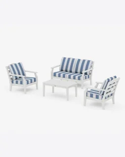 Savannah 4-Piece Deep Seating Set with Loveseat in Cabana Stripe