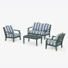 Savannah 4-Piece Deep Seating Set with Loveseat in Cabana Stripe
