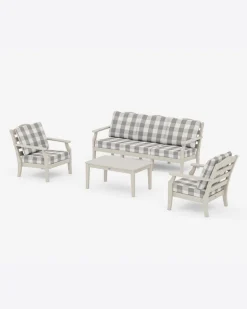 Savannah 4-Piece Deep Seating Set with Sofa in Buffalo Plaid