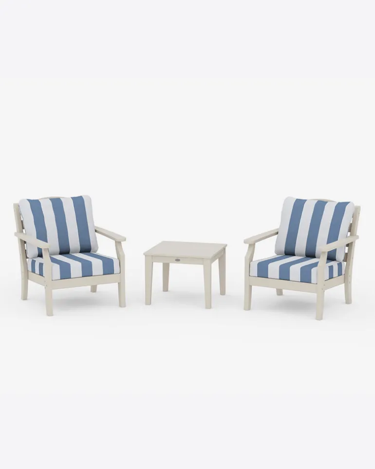 Savannah 3-Piece Deep Seating Set in Cabana Stripe
