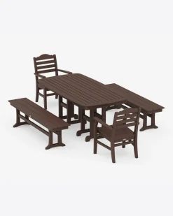 Savannah 5-Piece Dining Set with Benches
