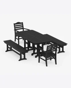 Savannah 5-Piece Dining Set with Benches