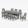 Savannah 9-Piece Farmhouse Dining Set with Trestle Legs