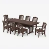 Savannah 9-Piece Farmhouse Dining Set with Trestle Legs