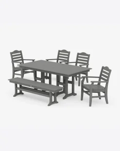Savannah 6-Piece Farmhouse Dining Set with Bench