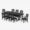 Savannah 9-Piece Farmhouse Dining Set with Trestle Legs