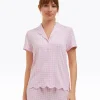 Scallop Sara Pajama Set in Pink Gingham