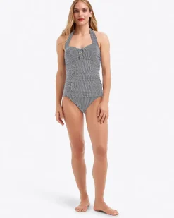 Seersucker Halter Bandeau Tankini