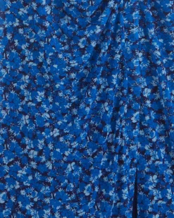 Selena V-Neck Midi Dress in Blue Scattered Ditsy