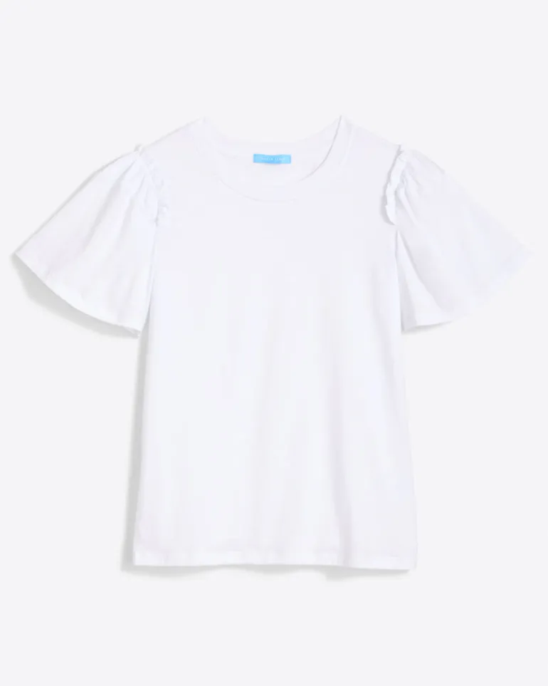 Short Sleeve Easy Knit Top in White