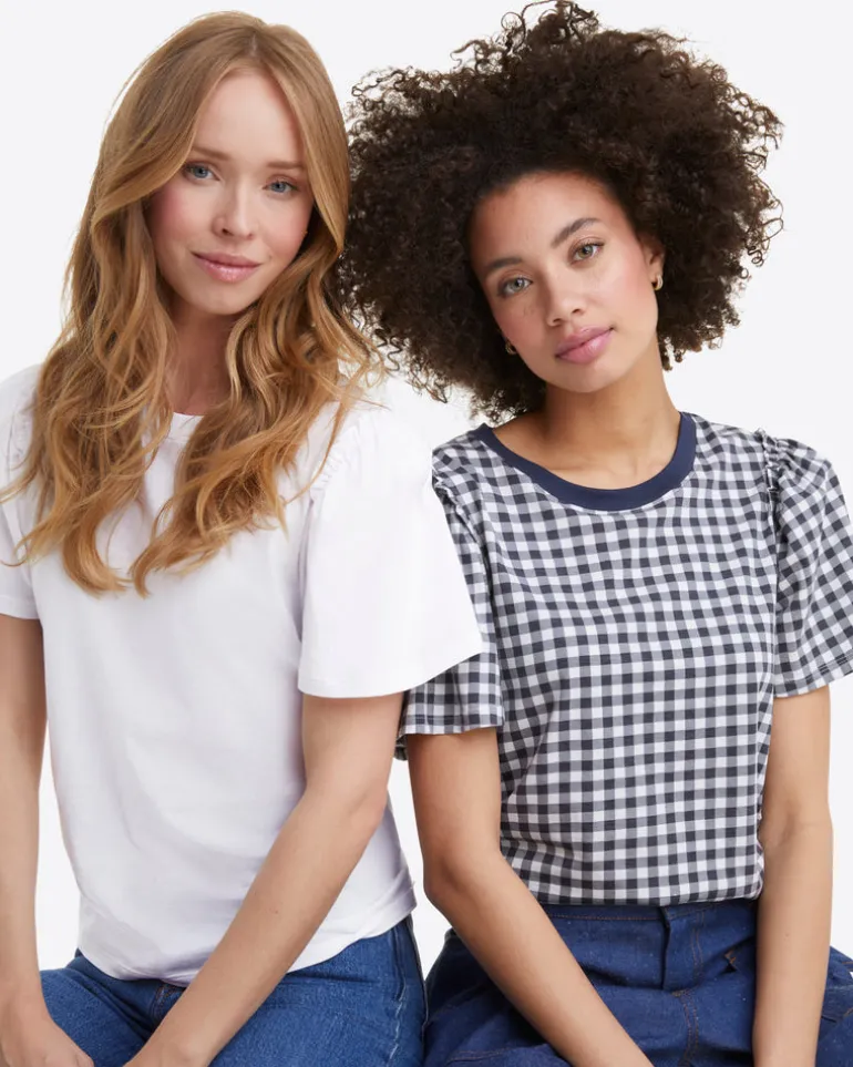 Short Sleeve Easy Knit Top in White