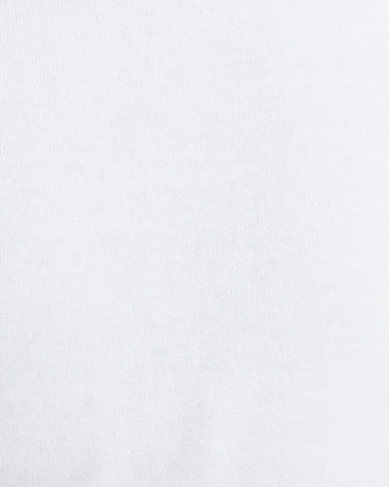 Short Sleeve Easy Knit Top in White