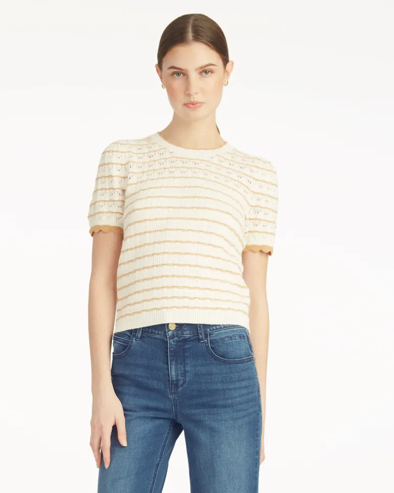 Short Sleeve Pointelle Sweater