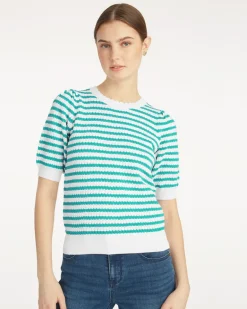 Short Sleeve Pointelle Sweater