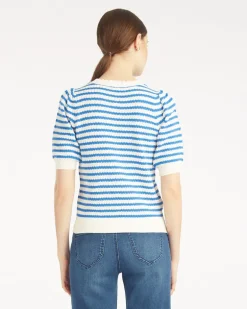 Short Sleeve Pointelle Sweater