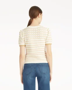 Short Sleeve Pointelle Sweater