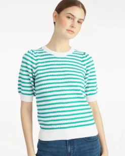 Short Sleeve Pointelle Sweater