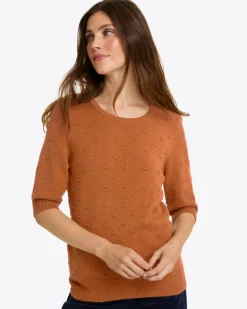 Short Sleeve Popcorn Sweater