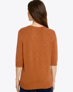 Short Sleeve Popcorn Sweater
