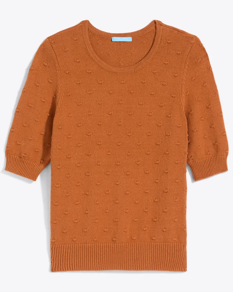 Short Sleeve Popcorn Sweater