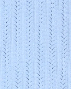 Short Sleeve Sweater in Blue Pointelle