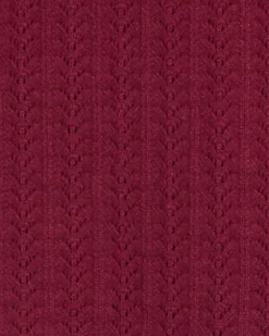 Short Sleeve Sweater in Red Pointelle