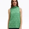 Sleeveless Ingrid Top in Textured Stripe