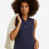 Sleeveless Sport Polo in Navy