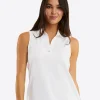 Sleeveless Sport Polo in White