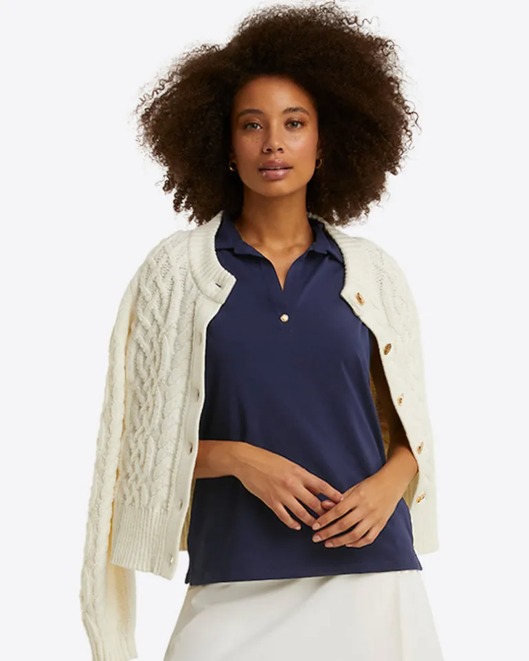 Sleeveless Sport Polo in Navy